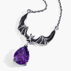 Amethyst Bat Necklace 2.08 Carats Sterling Silver