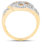 Diamond Infinity Ring 0.2 Carats Gold Plated Silver