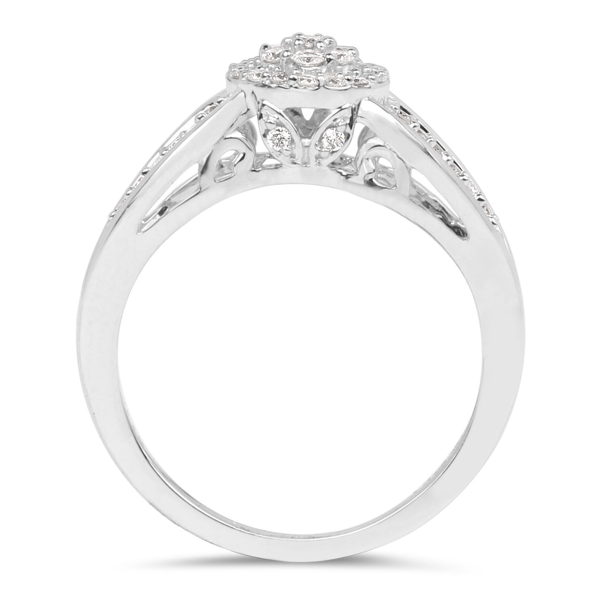 Diamond Ring 0.2 Carats 14K White Gold