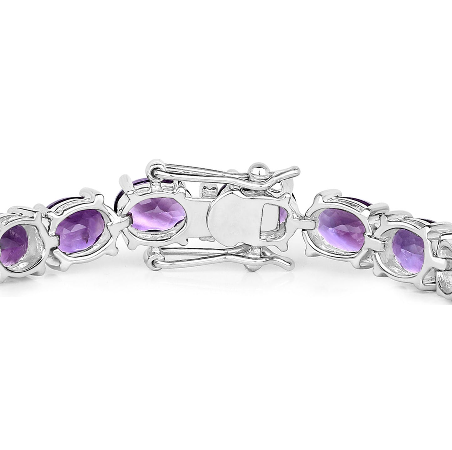 Amethyst Tennis Bracelet 23.10 Carats Rhodium Plated Sterling Silver