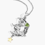 Peridot Flying Witch Pendant 0.24 Carats Sterling Silver