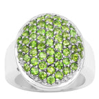 Chrome Diopside Dome Ring 2.16 Carats Sterling Silver