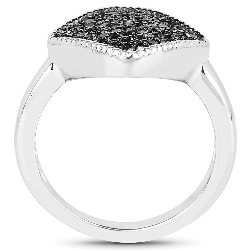 Black Diamond Ring 0.22 Carats Sterling Silver