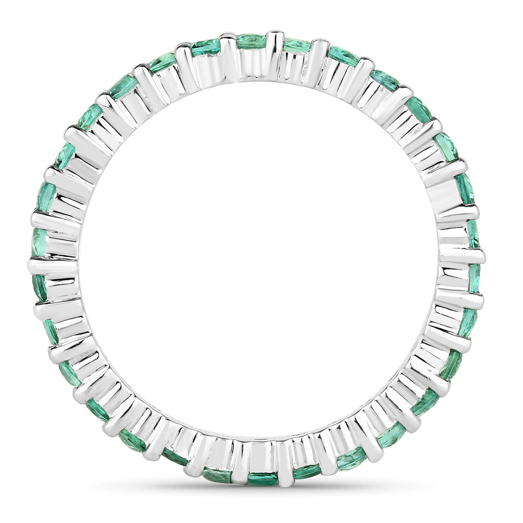 Zambian Emerald Ring 1 Carats 14K White Gold