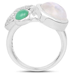 Natural Mixed Gemstones Ring 5.84 Carats Sterling Silver