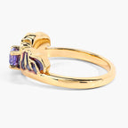 Tanzanite Bat Ring 0.22 Carats Gold Plated Silver