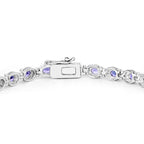 Tanzanite Tennis Bracelet 4.58 Carats Sterling Silver