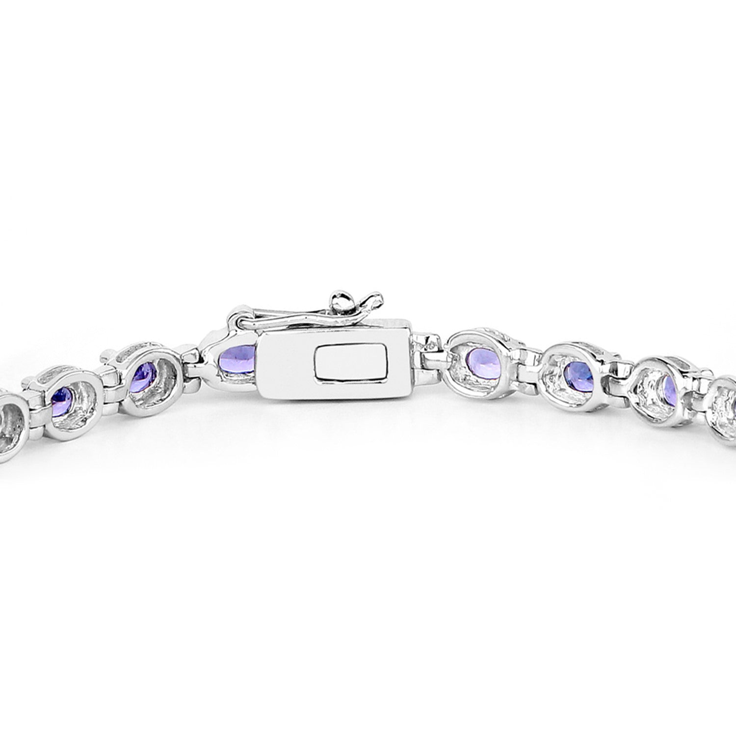 Tanzanite Tennis Bracelet 4.58 Carats Sterling Silver