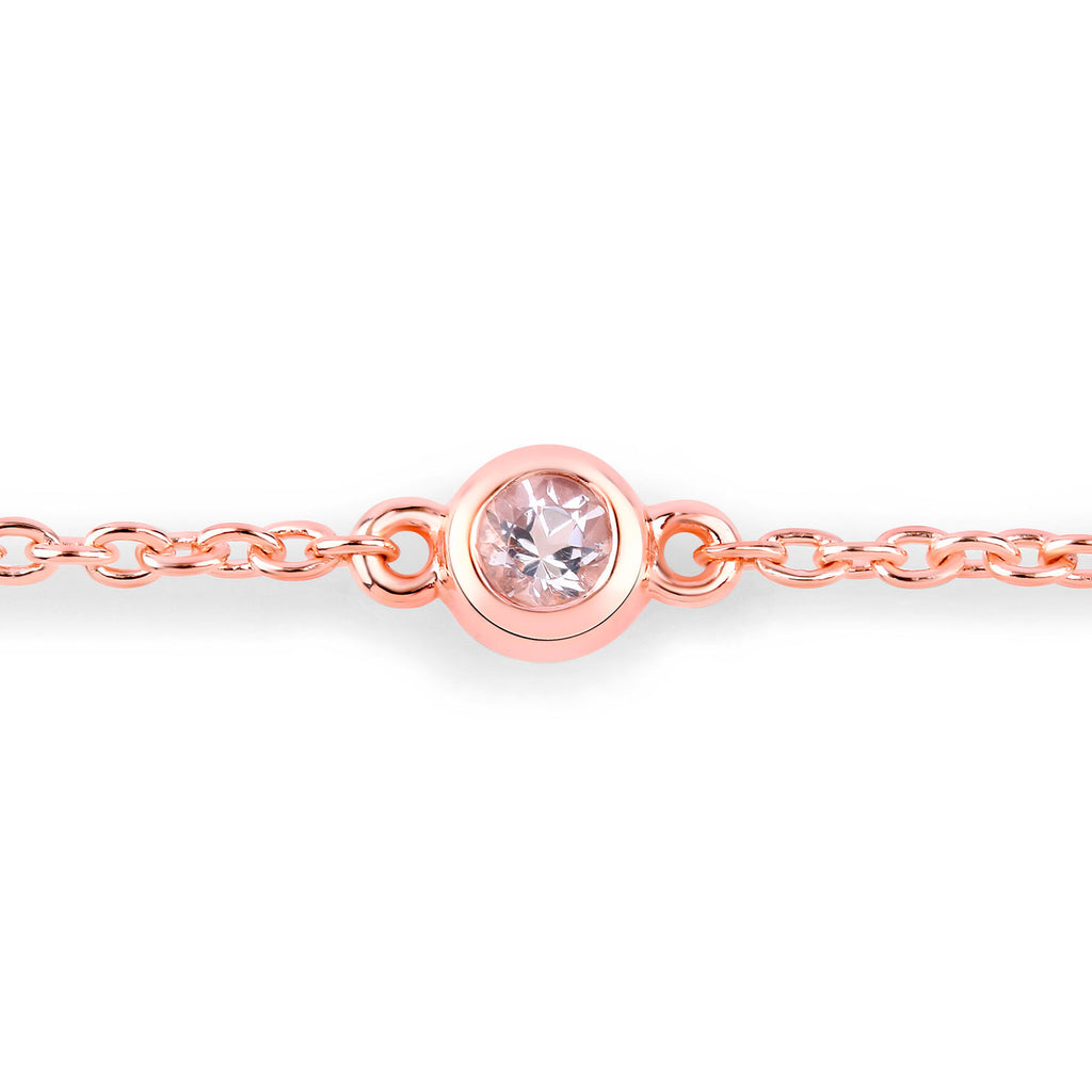Morganite Bracelet 0.44 Carats Gold Plated Silver
