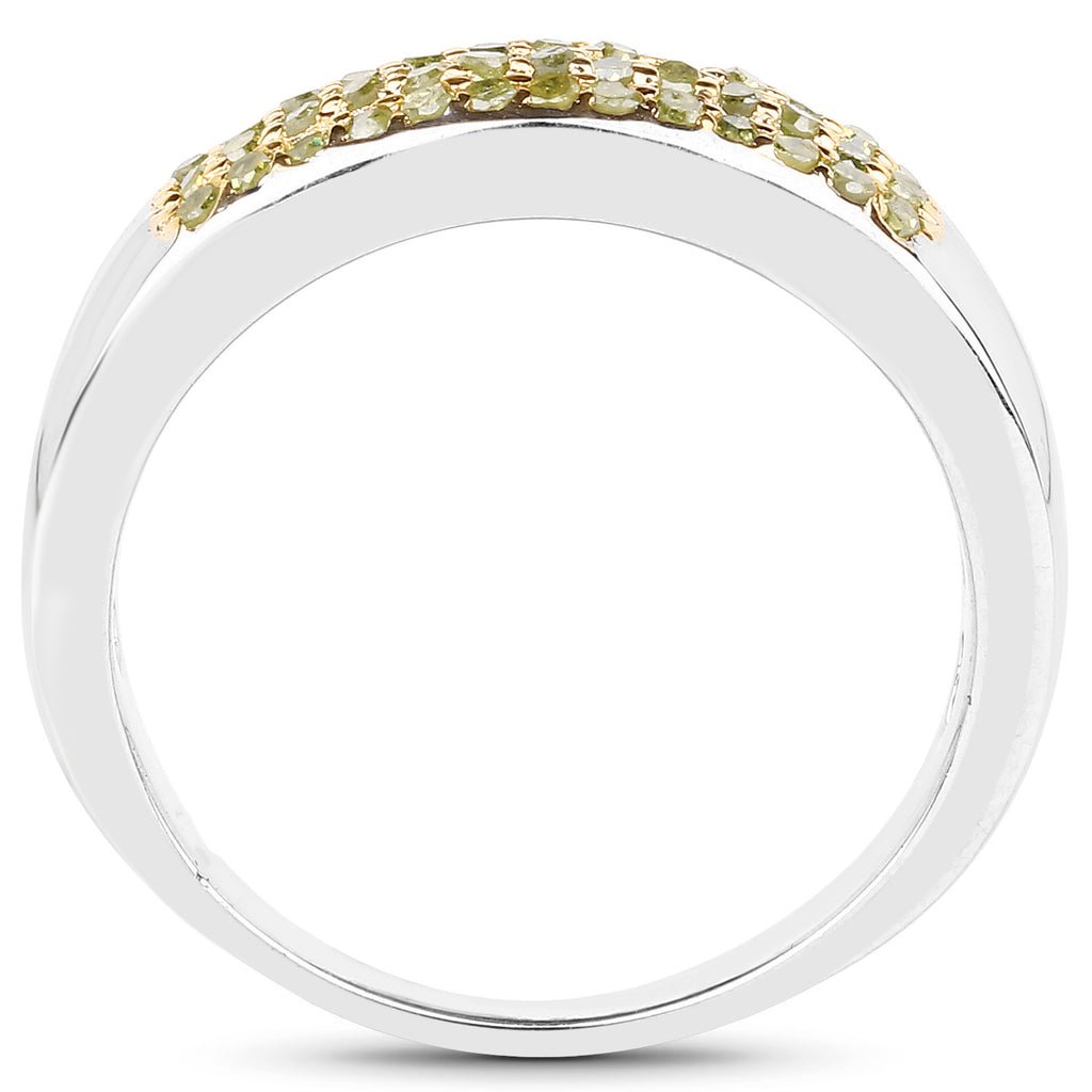 Yellow Diamond Ring 0.2 Carats Sterling Silver