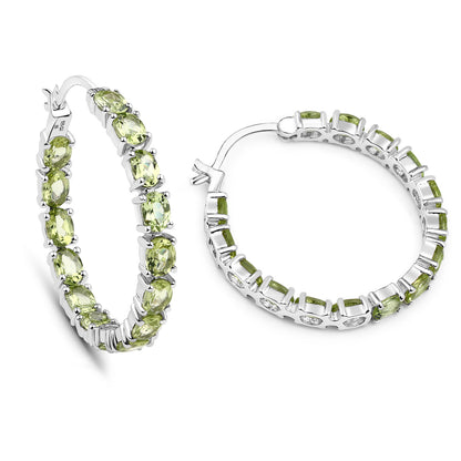 Peridot Earrings 5.08 Carats Sterling Silver