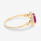 Ruby Ring With Diamonds 0.72 Carats 14K Yellow Gold