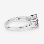 Pink Sapphire Ring 0.92 Carats Sterling Silver