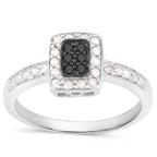 Multicolor Diamond Ring 0.32 Carats Sterling Silver