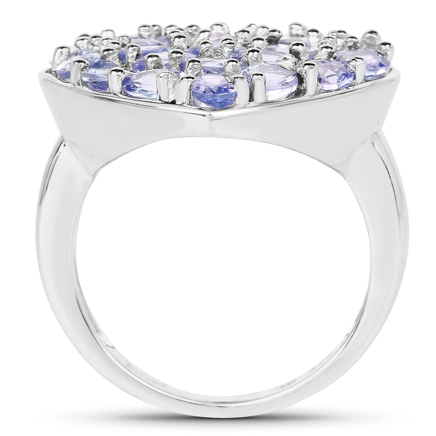 Tanzanite Heart Ring 3.88 Carats Sterling Silver