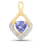 Tanzanite Pendant With White Topaz 0.92 Carats Gold Plated Silver