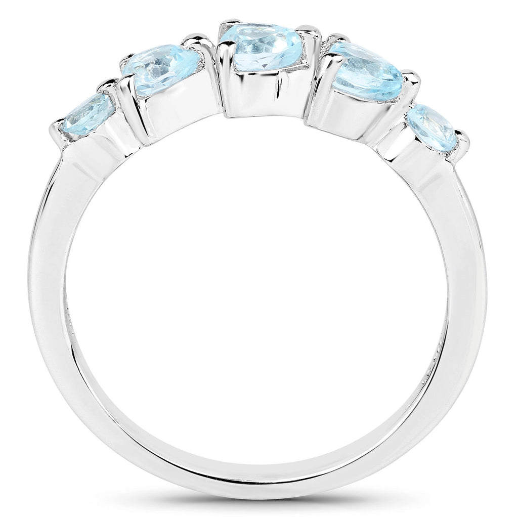 Blue Topaz Ring 1.18 Carats Sterling Silver