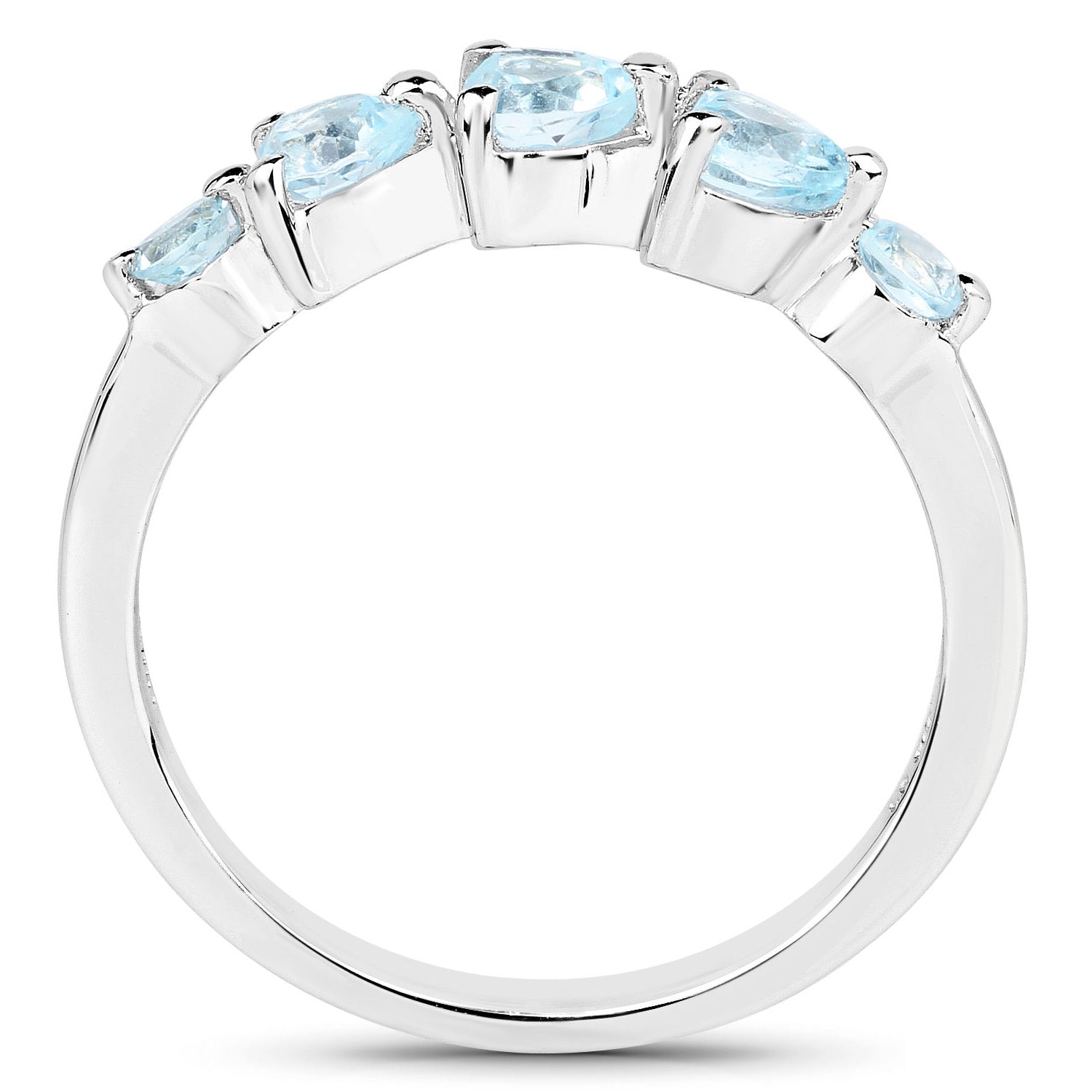 Blue Topaz Ring 1.18 Carats Sterling Silver