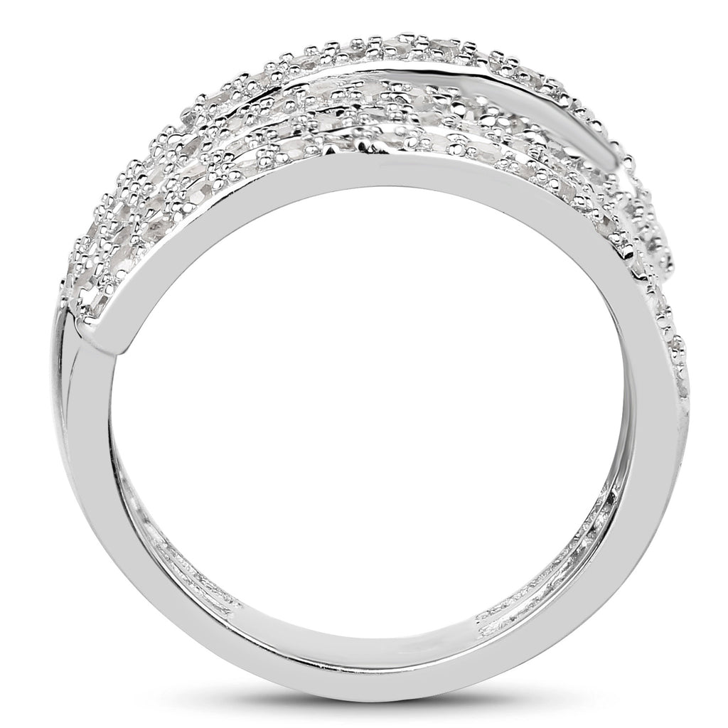 Diamond Ring 0.82 Carats Sterling Silver
