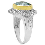 Multicolor Topaz Ring 4.99 Carats Gold Plated Silver