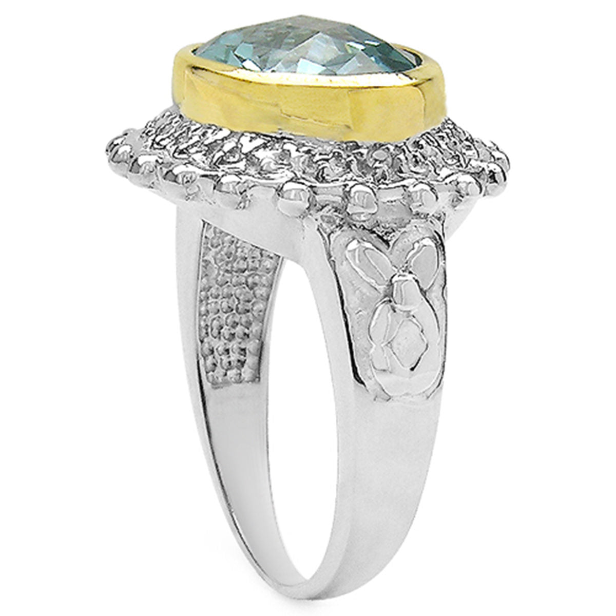 Multicolor Topaz Ring 4.99 Carats Gold Plated Silver