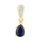 Blue Sapphire Pendant With Diamonds 0.82 Carats 14K Yellow Gold