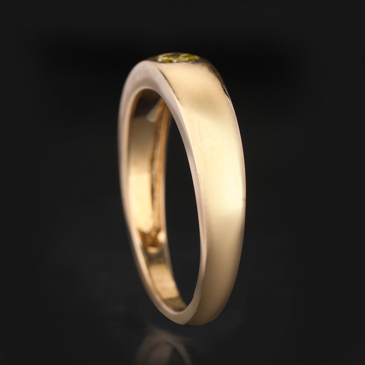 Yellow Diamond Ring 0.2 Carats 9K Yellow Gold