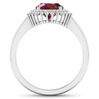 Ruby Ring With Diamonds 2.76 Carats 14K White Gold