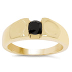 Black Diamond Ring 0.24 Carats Gold Plated Silver