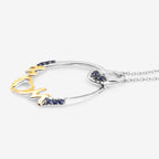 Blue Sapphire Mother Pendant 0.16 Carats Gold Plated Silver