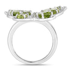 Peridot Butterfly Ring 4.5 Carats Sterling Silver