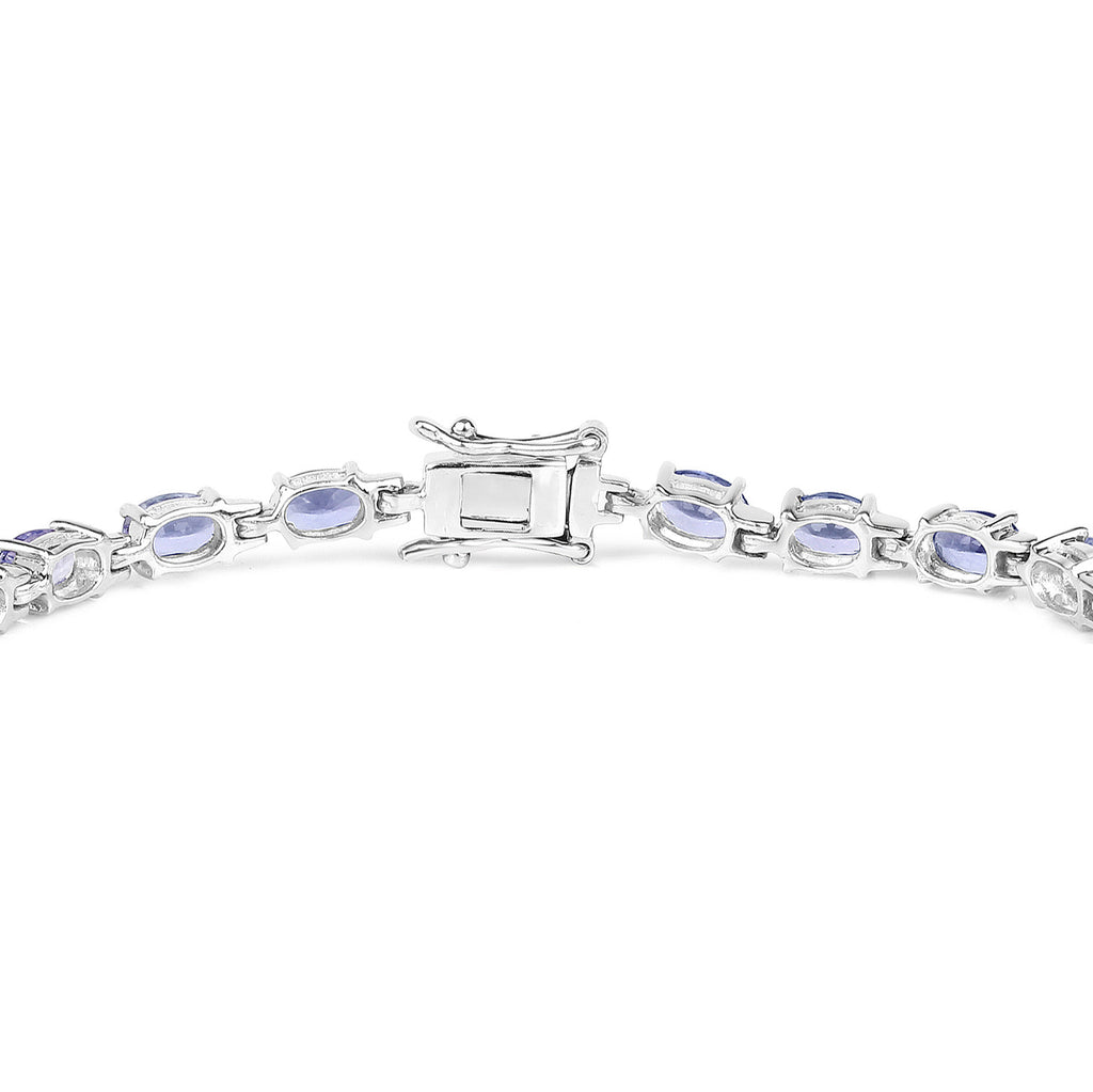 Tanzanite Tennis Bracelet 9.66 Carats Sterling Silver
