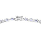 Tanzanite Tennis Bracelet 9.66 Carats Sterling Silver