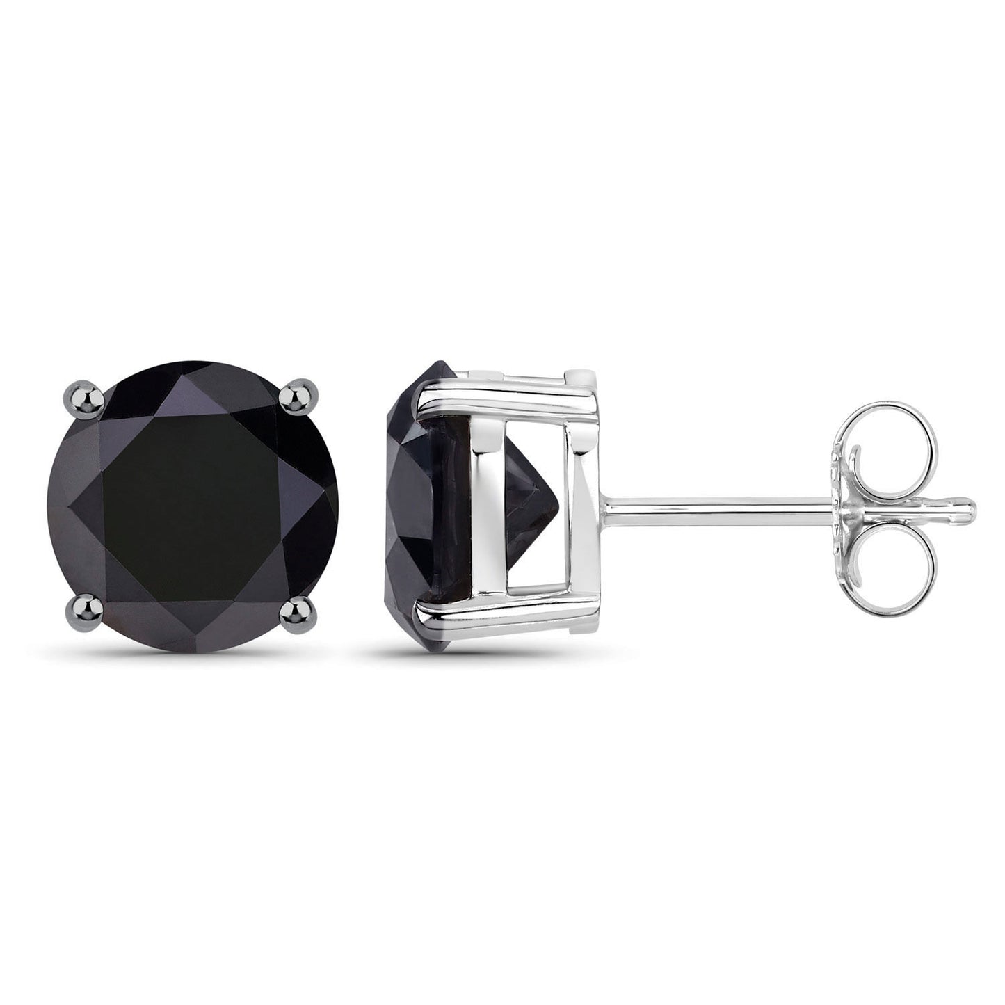 Black Diamond Earrings 4.8 Carats 14K White Gold