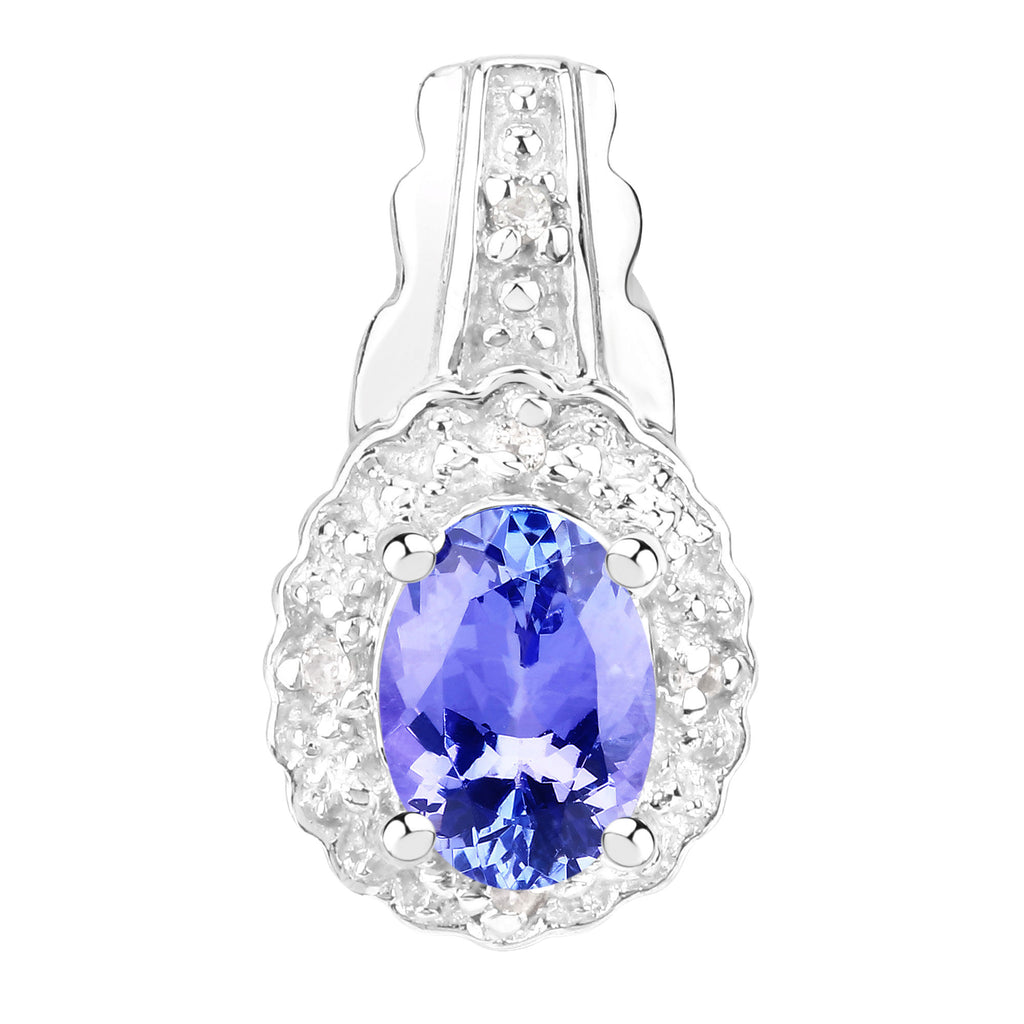 Tanzanite Pendant With White Topaz 0.76 Carats Sterling Silver