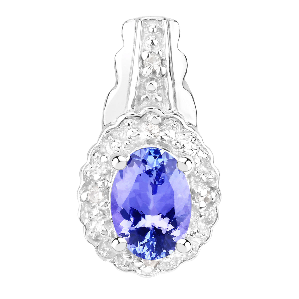 Tanzanite Pendant With White Topaz 0.76 Carats Sterling Silver