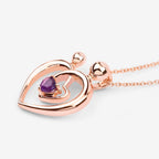 Amethyst Mom Pendant 0.24 Carats Gold Plated Silver
