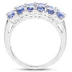 Tanzanite Ring With White Topaz 3.12 Carats Sterling Silver