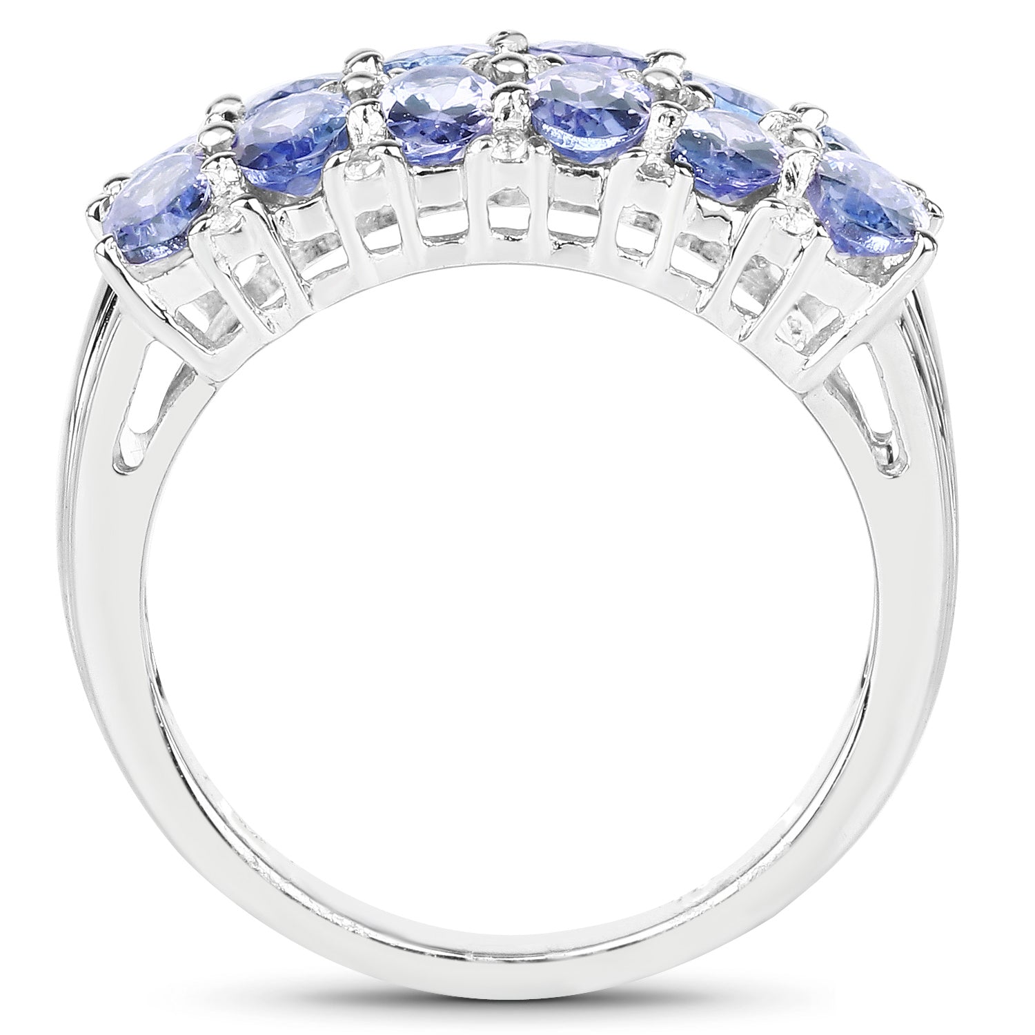 Tanzanite Ring With White Topaz 3.12 Carats Sterling Silver