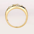 Sky Blue Topaz Ring With White Topaz 1.11 Carats Gold Plated Silver