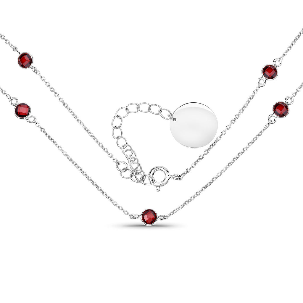 Garnet Necklace 2.08 Carats Sterling Silver