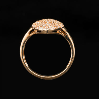 Light Brown Diamond Cluster Ring 0.77 Carats 9K Yellow Gold