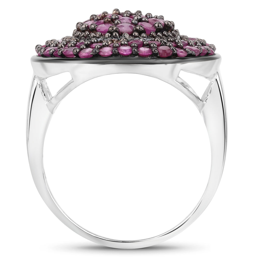 Ruby Ring 2.68 Carats Sterling Silver