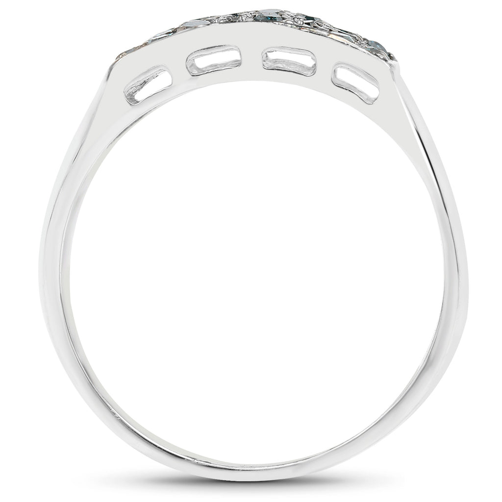 Blue Diamond Ring 0.46 Carats Sterling Silver