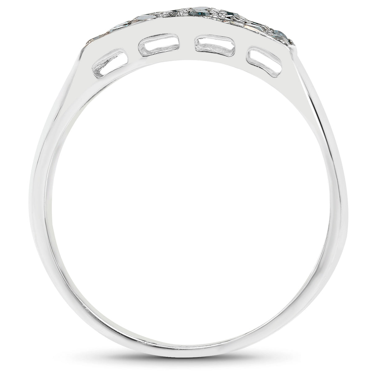 Blue Diamond Ring 0.46 Carats Sterling Silver