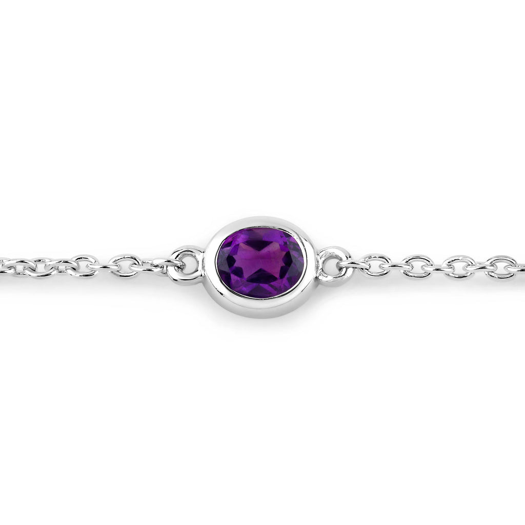 Amethyst Bracelet 1.68 Carats Sterling Silver