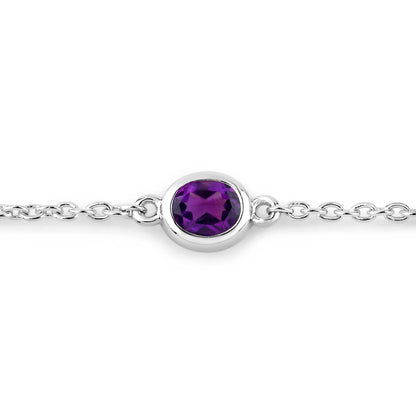Amethyst Bracelet 1.68 Carats Sterling Silver