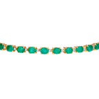 Natural Emerald Tennis Bracelet With Diamonds 4.94 Carats 10K Yellow Gold