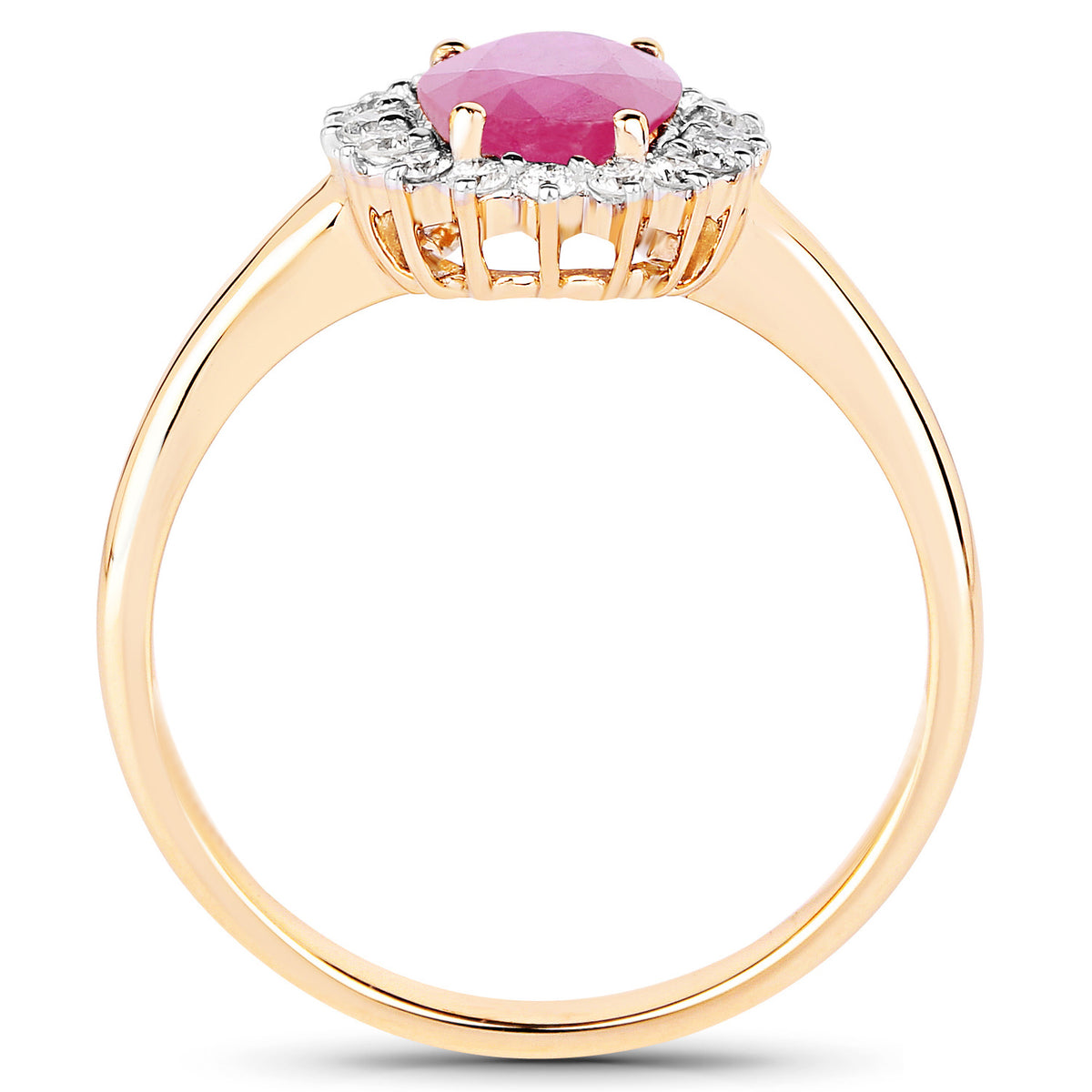 Ruby Ring With Diamonds 1.44 Carats 14K Yellow Gold
