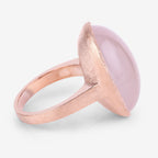 Rose Quartz Ring 15.5 Carats Gold Plated Silver